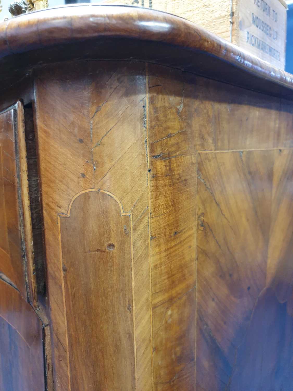 A probably Maltese 18th-century olive wood and walnut serpentine commode. With parquetry decorated - Image 7 of 12