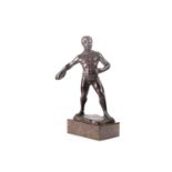 Han Keck (1875-1941) Austrian, a bronze discus thrower, cast in a standing pose wearing a loin