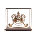 F.H. Whitlock, A single fusee skeleton mantle timepiece. With skeletonised chapter ring and