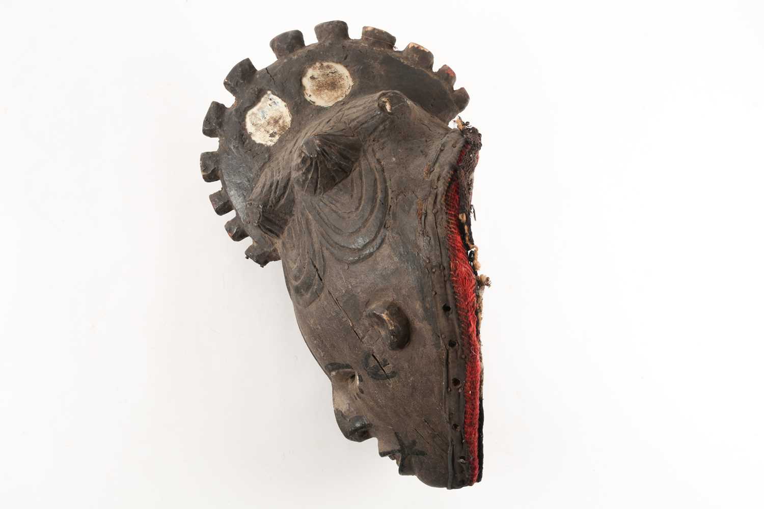 An Igbo Maiden Spirit mask, Agbogho Mmua, Nigeria, the headdress inset with two circular mirrors - Image 2 of 3