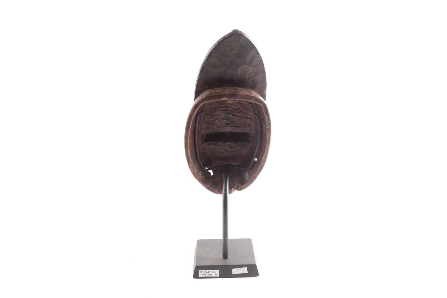 A Baule portrait mask, Gba Gba, Ivory Coast, the pointed coiffure with linear carving, above a large - Image 3 of 4