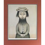 Laurence Stephen Lowry (1887-1976), 'Woman with Beard', a signed lithographic print, 58 cm x 48 cm