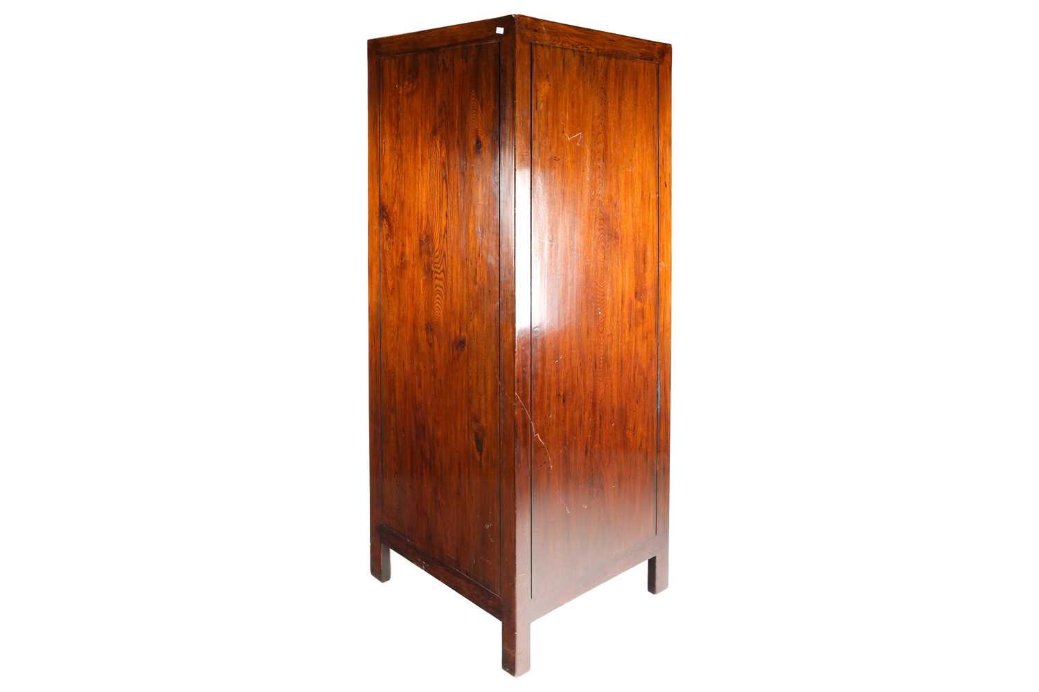 A Chinese elm standing corner food cupboard with four pairs of lattice cupboard doors with rustic - Image 3 of 5