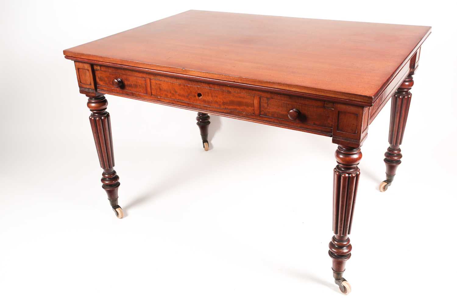 An early 19th-century Gillows of Lancaster style mahogany rectangular chart table with two draw