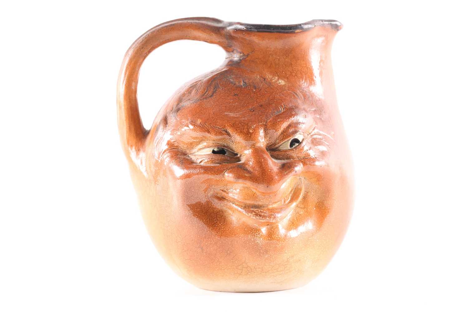 A Martin Brothers large double-sided stoneware face jug, dated 1899, modelled in relief to both - Image 5 of 15