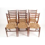 Otto Gerdau. A set of 1960s teakwood chairs with woven seagrass seatsFootnote: This lot is of