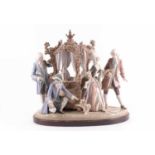 A large Lladro figure group ' Sedan Chair/Her Ladyship', signed by Salvador Debon & Jay Ruiz,