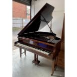 A mahogany cased baby grand piano, by John Strohmenger & Sons, London, 143 cm wide x 101 cm high x