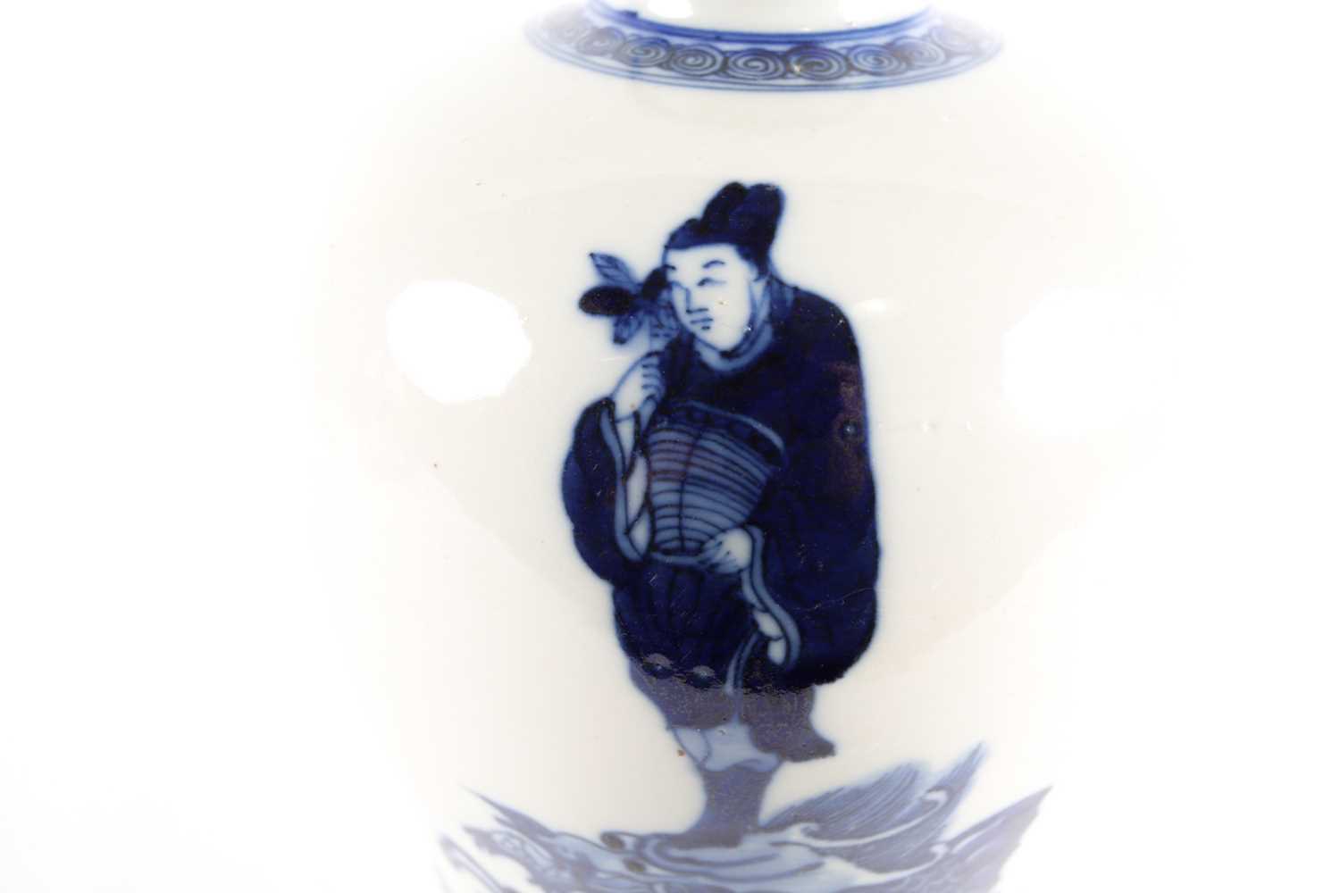 A Chinese porcelain meiping graduation vase, a scroll band to the shoulder above a scholar holding a - Image 3 of 26