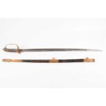 A late 19th century 1827 pattern Naval officers dress sword and scabbard. With lions mask pommel and