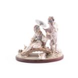 A Lladro figure group 'Springtime in Japan', on wood base, 30.5cm high,Condition report: No apparent