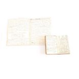 An early 19th century diary, probably belonging to a girl, the first few pages detailing a list of