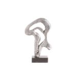 Naomi Blake (1924-2018), an abstract aluminum sculpture on a marble base, 34 cm high. From the