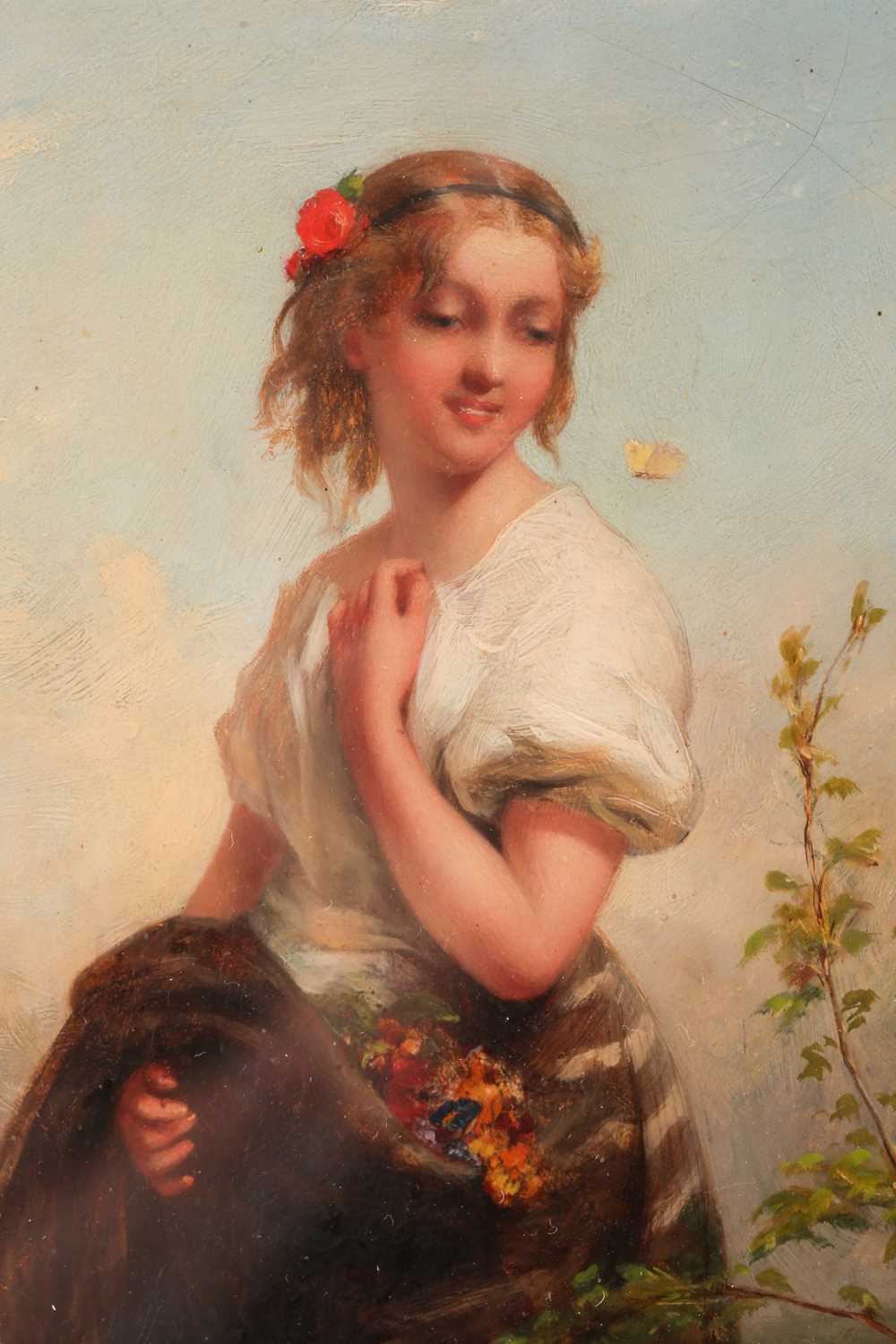 Josephine Wood Colby (1862-1930), 'Springtime', a three-quarter length portrait of a shepherdess, - Image 4 of 4