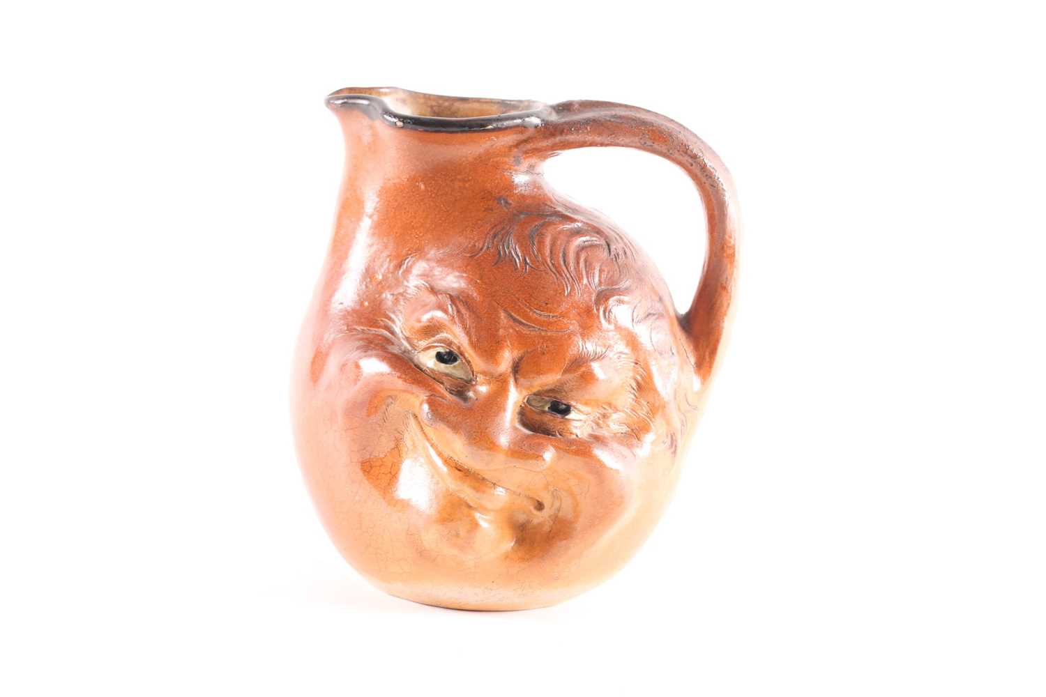 A Martin Brothers large double-sided stoneware face jug, dated 1899, modelled in relief to both - Image 2 of 15