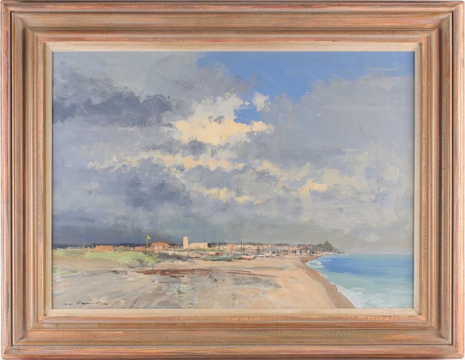 Ian Houston, (1934-2021), The Church by the shore, Pakefield, gouache on board, signed lower left,