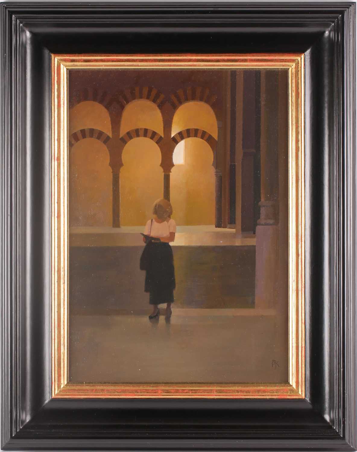 Peter Kelly NEAC RBA (1931-2019), The English Girl in Mesquita, oil on canvas board, signed with