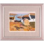 Donald McIntyre, RCA ,(1925-2009), Portnahaven, acrylic on board, signed with initials lower left,