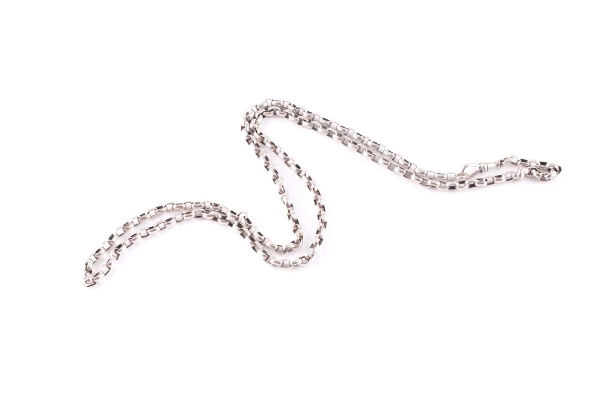 An Edwardian silver belcher chain, Chester 1903, the cable links to a sprung clip connection; - Image 2 of 3