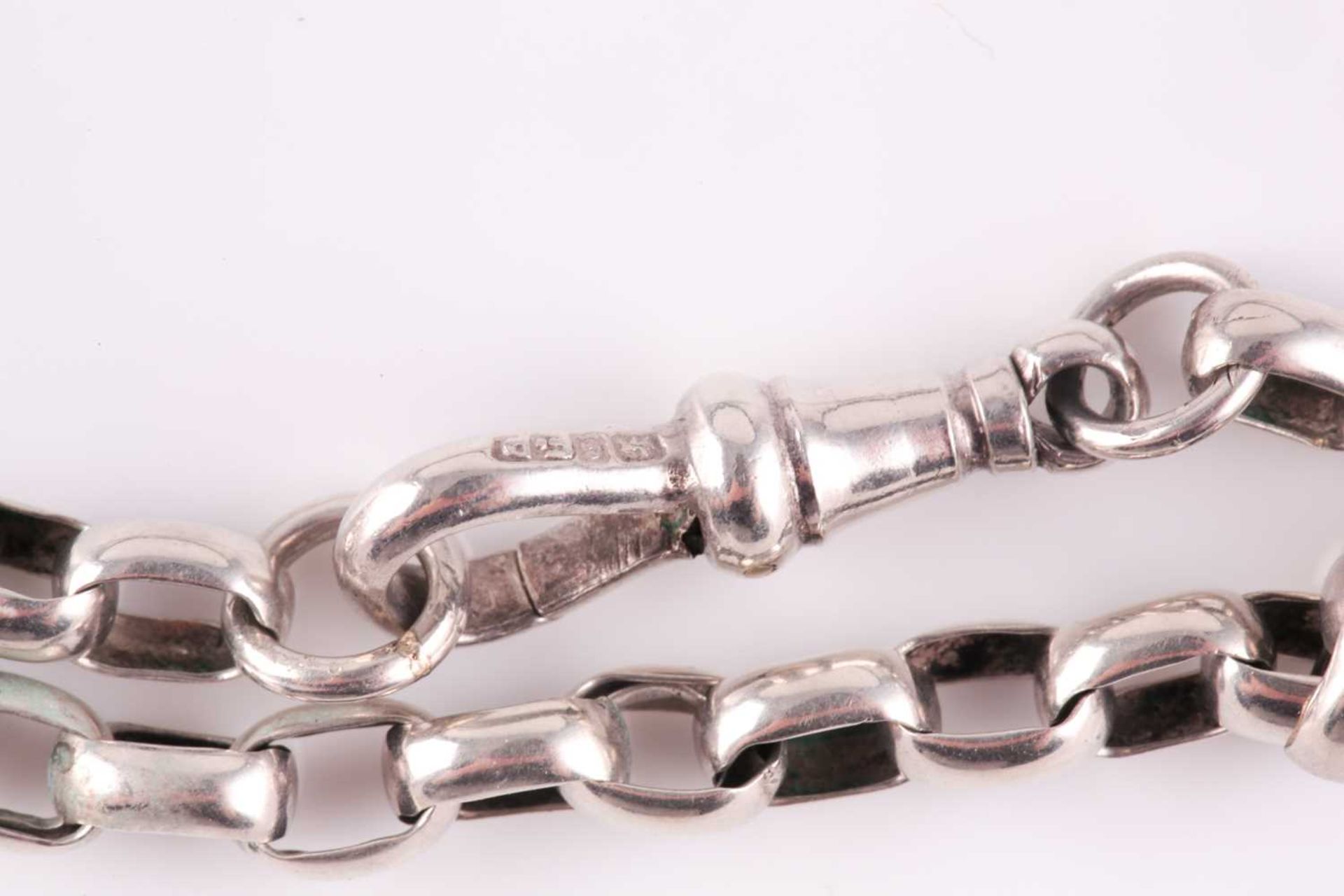 An Edwardian silver belcher chain, Chester 1903, the cable links to a sprung clip connection; - Image 3 of 3