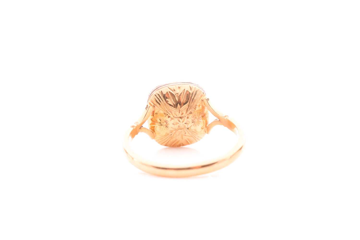 A Georgian style diamond ring, set with a cushion-cut diamond, in a closed-back setting, the diamond - Image 2 of 4