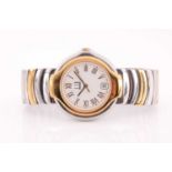 A Dunhill stainless steel and gilt wristwatch, the white dial with gilt Roman numerals and date