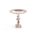 An Austro Hungarian silver table centrepiece, late 19th/early 20th century, the dished top pierced