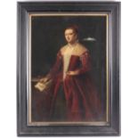 19th century school, a portrait of 'A Venetian Lady', oil on canvas, label verso attributing it