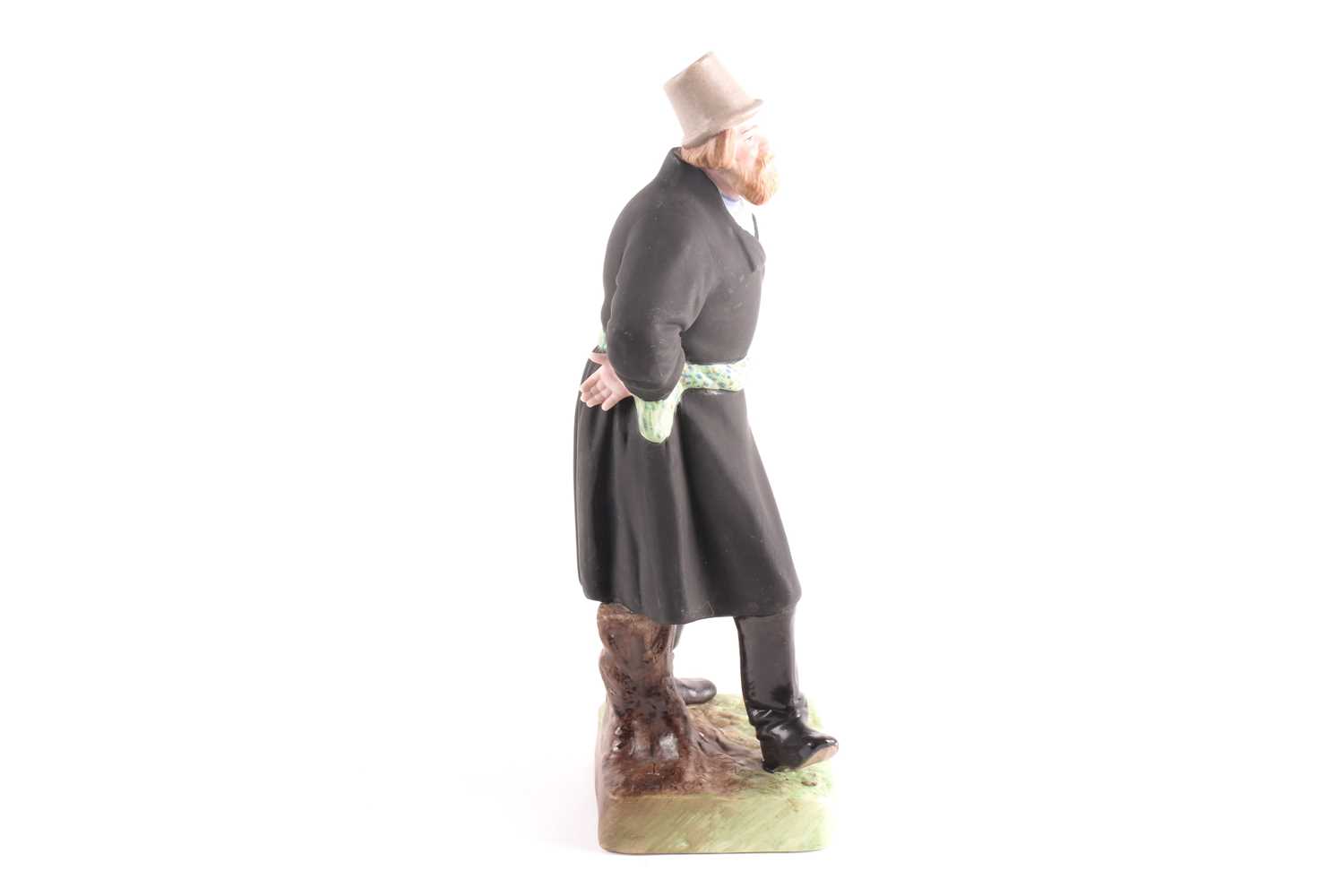 A Russian Gardner (Moscow) biscuit porcelain figure, depicting a dancing bearded peasant, standing - Image 2 of 5