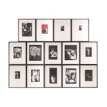A series of fourteen black and white linocuts (?) depicting scenes and clientele from the famous