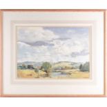 Jack Merriott (1901-1968), 'Cumulus Clouds over Sussex Downs', watercolour, signed to lower right