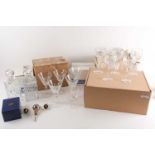 A collection of glasses, to include twelve Waterford 'Sheila' pattern sherry glasses, goblets and
