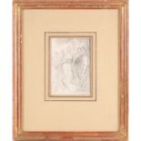 Follower of George Romney (1723-1802), a study of figures, pencil on paper, 14.4 cm x 9.5 cm, framed