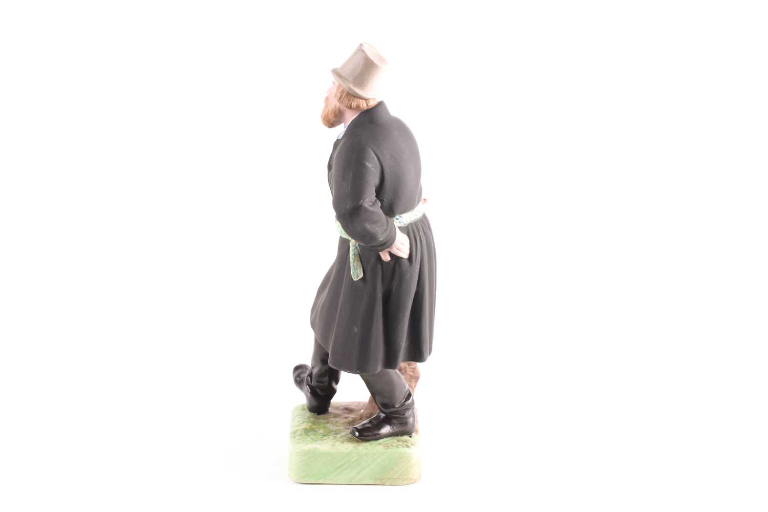 A Russian Gardner (Moscow) biscuit porcelain figure, depicting a dancing bearded peasant, standing - Image 4 of 5