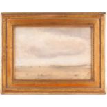19th century British school, a beach landscape, pastel and watercolour, indistinctly monogrammed and