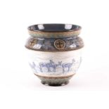 A 19th century Doulton Lambeth stoneware jardiniere by Hannah Barlow, typically decorated in