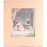 After Lucius Rossi (1846-1913), photogravure printed in colours, figures in an interior scene, 34.