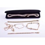 An 18ct yellow gold fancy flat-link chain bracelet, marked 750, 17.5 cm long, together with an
