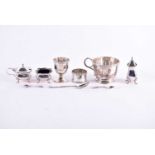A George V silver part breakfast set, Birmingham 1926 by Robert William Jay, comprising teacup,