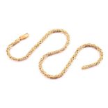 An Italian 14ct yellow gold rope chain necklace by Uno a Erre, approximately 46 cm long.Condition