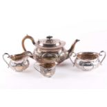 A Victorian three-piece tea set. Sheffield 1899 by Fordham & Faulkner. Together with a small