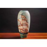 A limited edition contemporary Moorcroft 'Galleon' vase, of imposing oviform proportions, numbered