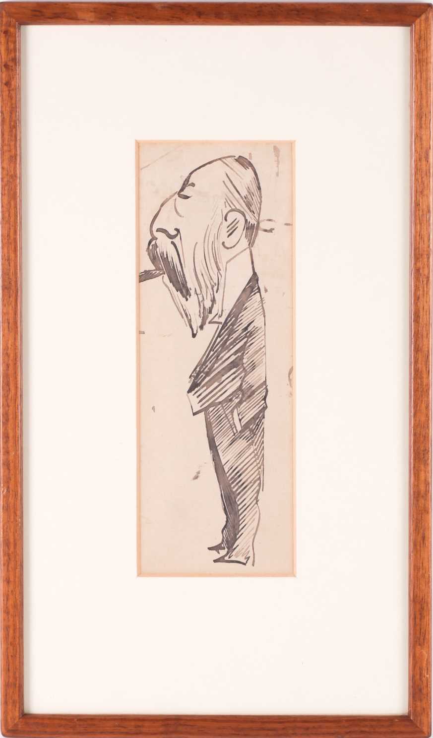 Max Beerbohm (1872-1956), 'Bearded Gentleman in Evening Dress', c.1890, pen and ink sketch on paper,