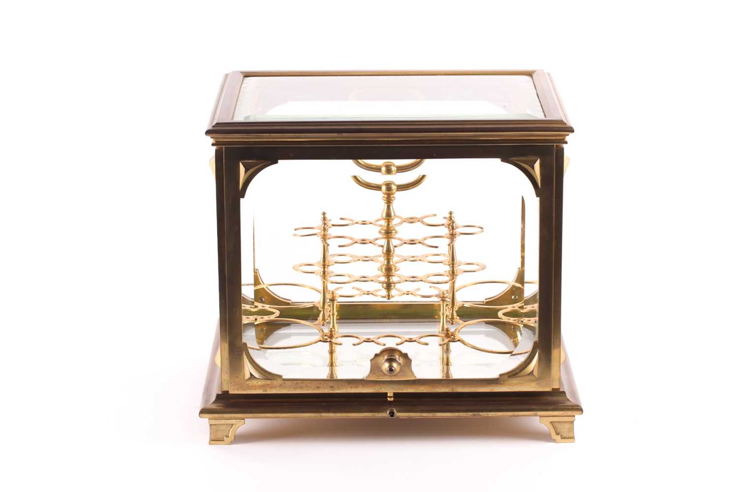 Baccarat: a French late 19th / early 20th century ormolu and crystal tantalus, with lift a folding - Image 10 of 16