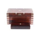 An unusual 19th century probably maritime rosewood campaign writing/dressing-case. With