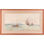 A Clifford, British late 19th/ early 20th century, Sailing off the coast, possibly West Bay, Dorset,
