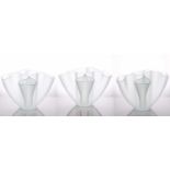 A set of three Pietro Chiesa "Cartoccio" handkerchief type art glass vases for FontanaArte,