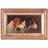 Walter Herbert Wheeler (1878-1960), profile study of a pair of hounds, oil on panel, signed and