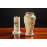 A William Moorcroft salt glaze 'Waving Corn' pattern baluster vase on an ivory ground, 22.7 cm high,