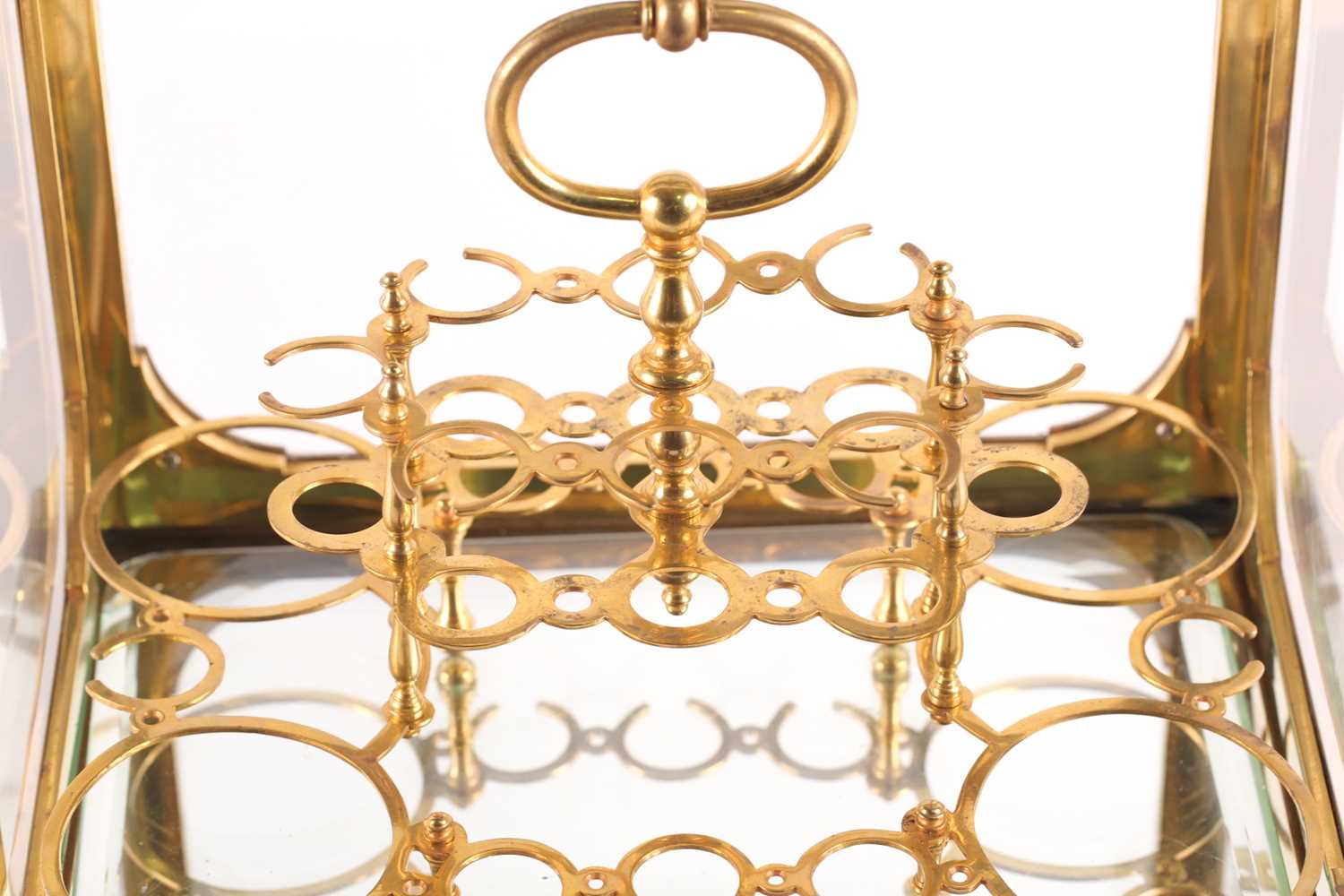 Baccarat: a French late 19th / early 20th century ormolu and crystal tantalus, with lift a folding - Image 8 of 16